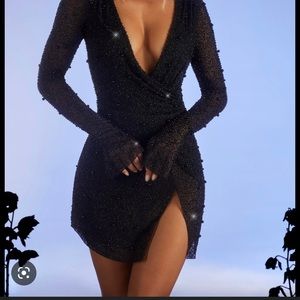 Oh Polly Chelsea Embellished Black Dress